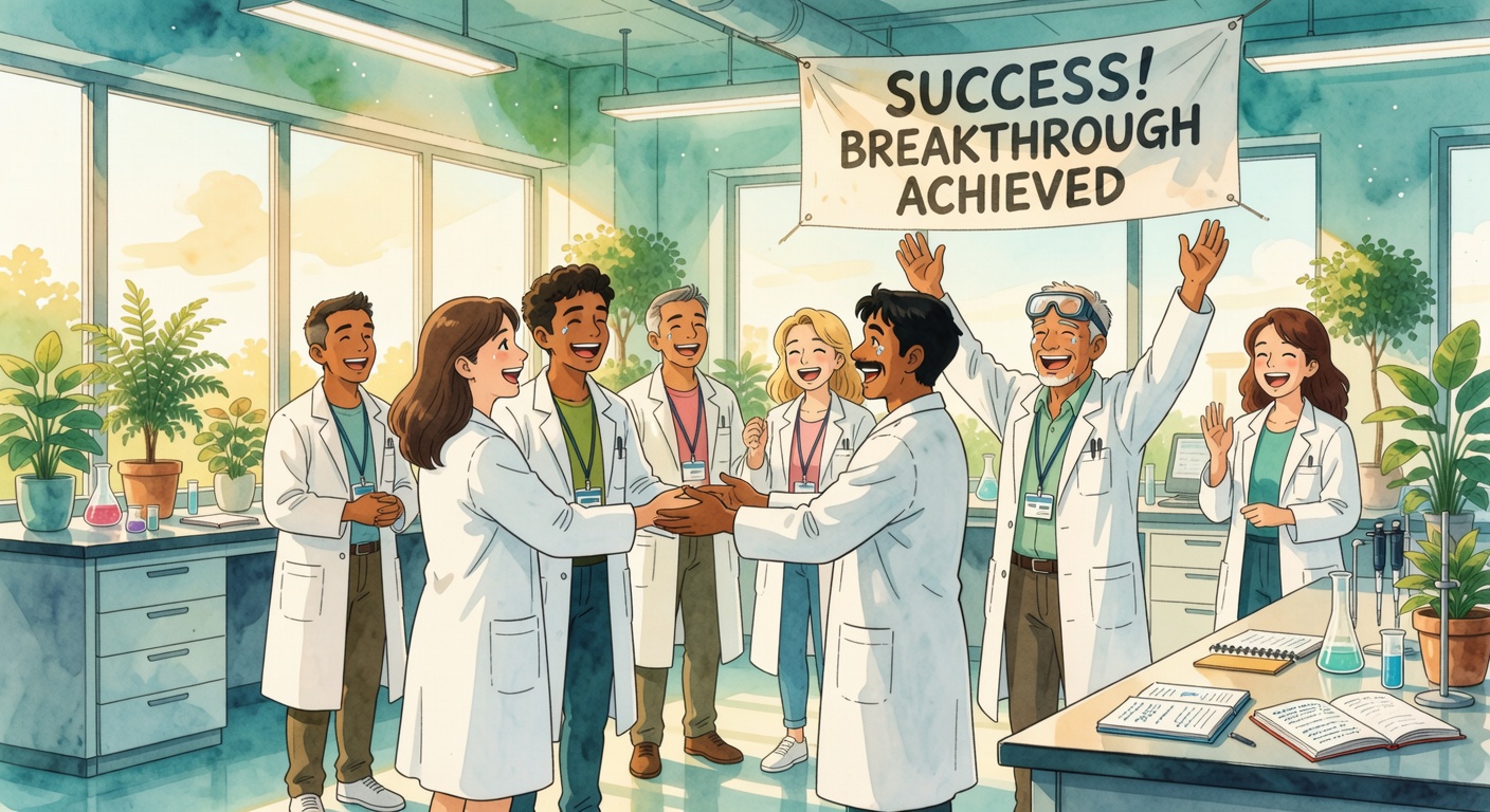 Confident biotech team